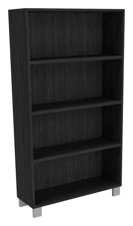 4 Shelf Bookcase, Silver Feet - 36W x 12D x 65H