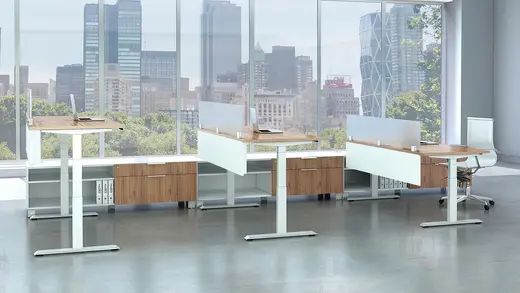 Maverick Desk Multi-Person Workstations with Sit to Stand Desks have Arrived 
