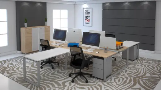 Four Person Workstation Desks for that Office Squad!