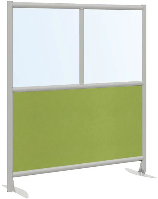 Urban Wall 3-Core Panel Room Divider w/ 2 Feet, Frosted Acrylic, Echo Scape Fabric - 49W x 54H