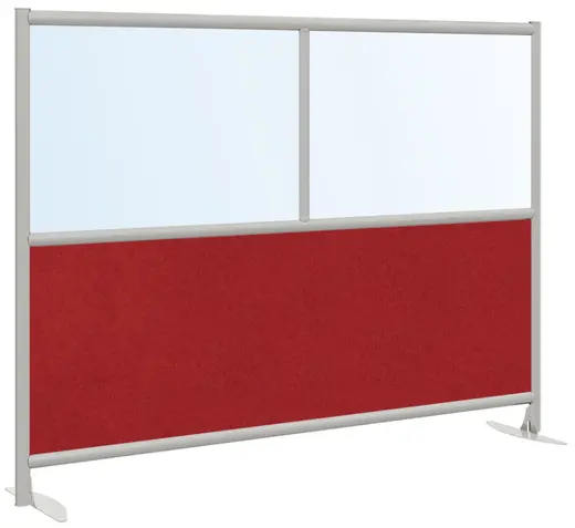 Urban Wall 3-Core Panel Room Divider w/ 2 Feet, Frosted Acrylic, Echo Scape Fabric - 61W x 54H