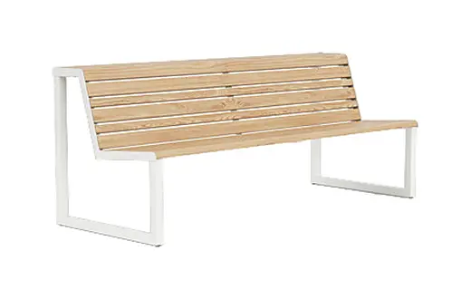 79W x 24D x 32H - Bench with Double Seat in Faux Wood Look
