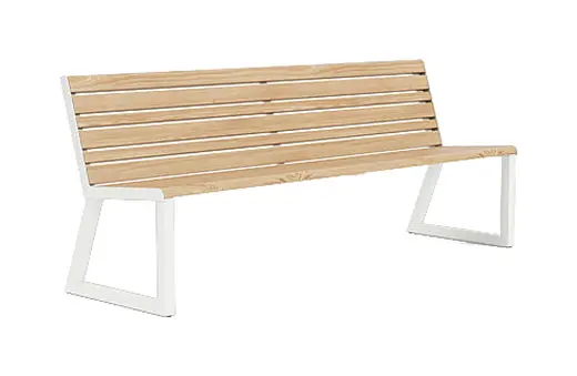 79W x 24D x 32H - Bench with Backrest in Faux Wood Look