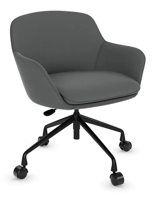 Gray Noel Mid-Back Guest Chair