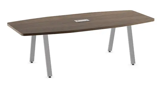 95X44 Boat Shaped Conference Table with Metal VA Legs