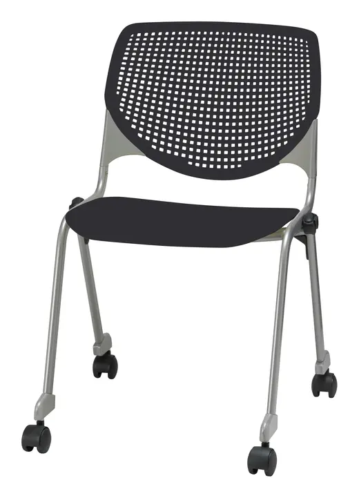 21.25 x 21.5 x 31 - Armless Stacking Chair on Casters