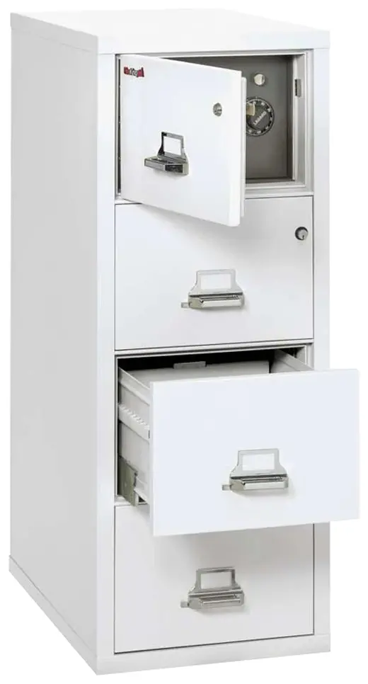 4 Drawer Vertical File Cabinet, Legal Size w/Hidden Top Drawer Safe - 16W x 32D x 53H