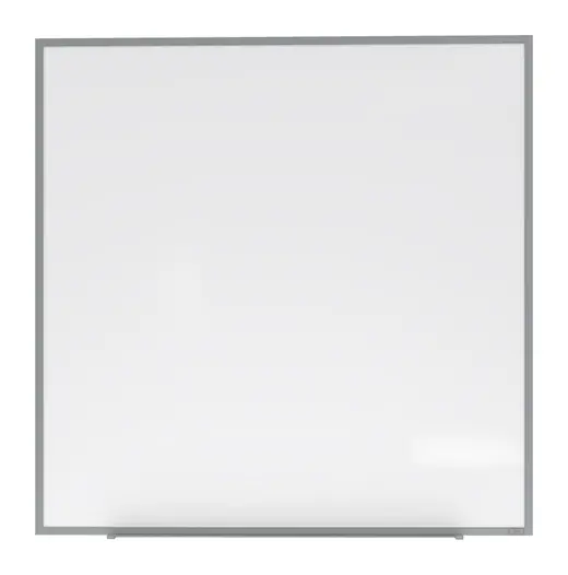4'x4' Aluminum Frame Porcelain Magnetic Whiteboard, 1 Marker, 1 Eraser