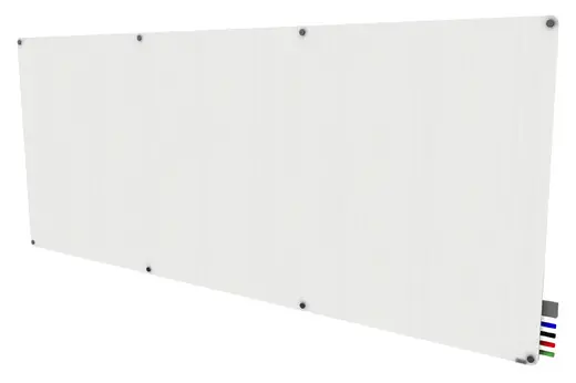 4'x10' Harmony Magnetic Glass Board, Radius Corners, 4 Rare Earth Magnets, 4 Markers, 1 Eraser