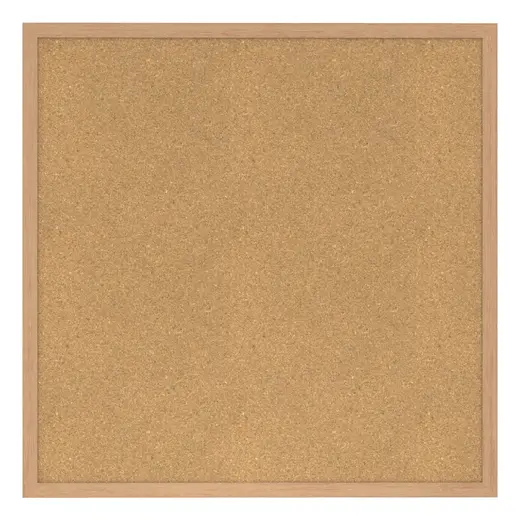 4'x4' Wood Frame Natural Cork Bulletin Board 