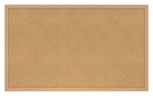 3'x5' Wood Frame Natural Cork Bulletin Board 