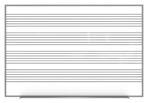 4'x6' M1 Style Porcelain Magnetic Whiteboard with Music Staff, 4 Markers, Eraser 