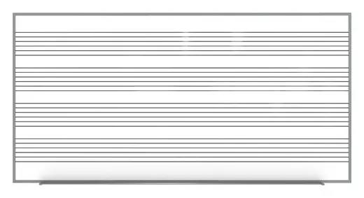 4'x8' M1 Style Porcelain Magnetic Whiteboard with Music Staff, 4 Markers, Eraser 