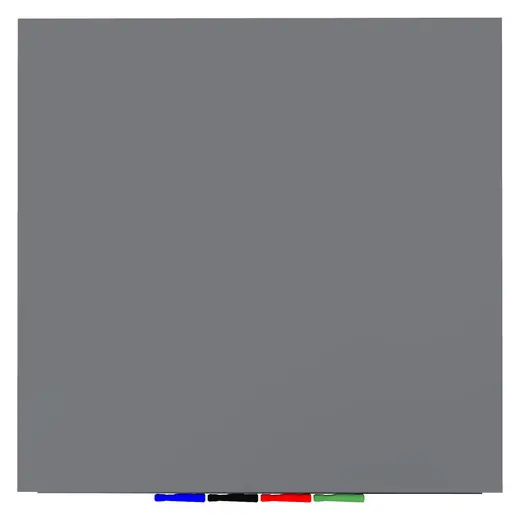 Aria - 4'H x 4'W Magnetic Low Profile 1/4 Tempered Glassboard, Horizontal, 4 Rare Earth Magnets, 4 Markers and Eraser