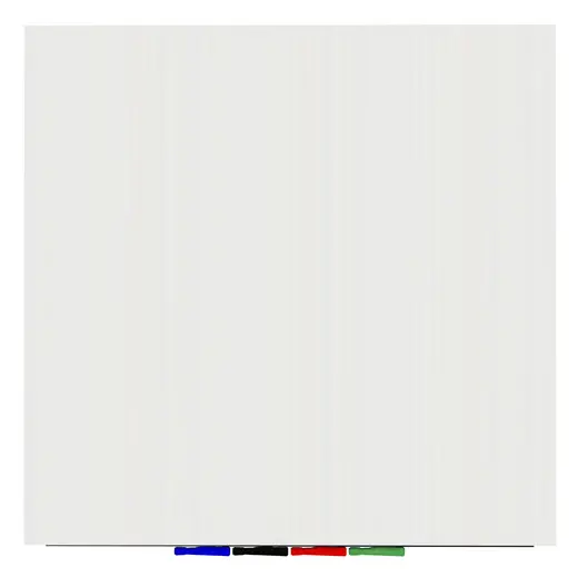 Aria - 4'H x 4'W Magnetic Low Profile 1/4 Tempered Glassboard, Horizontal, 4 Rare Earth Magnets, 4 Markers and Eraser