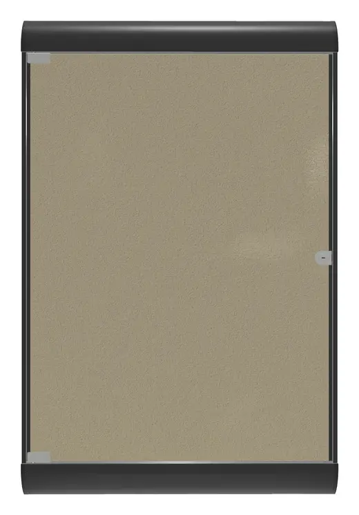 42x28  1-Door   Silhouette Enclosed Bulletin Board, Black Frame w/ Vinyl Fabric