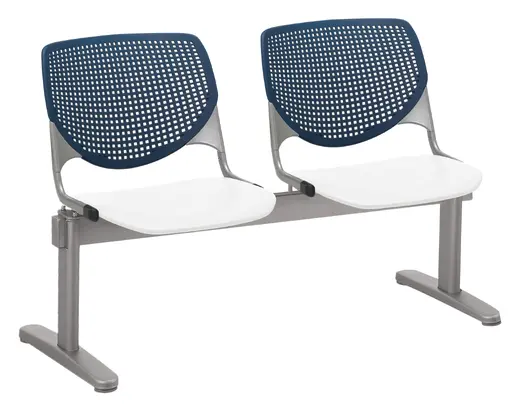 47 x 22 x 31 - Beam Seating, Two Seat, Custom Back, White Seat