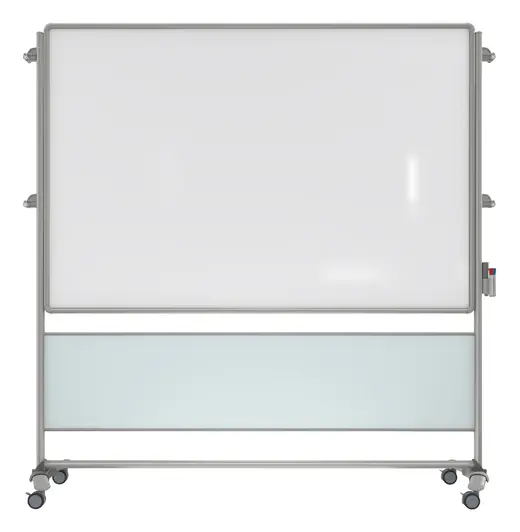 46x70 Nexus IdeaWall Easel - Double-Sided Mobile Porcelain Magnetic Whiteboard - Frosted