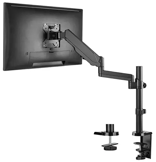 Desk Edge / Grommet Clamp Pneumatic Monitor Arm