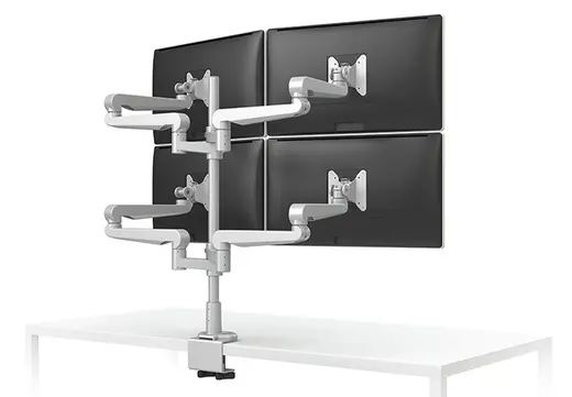 Quad Fixed + Fixed Monitor Arms