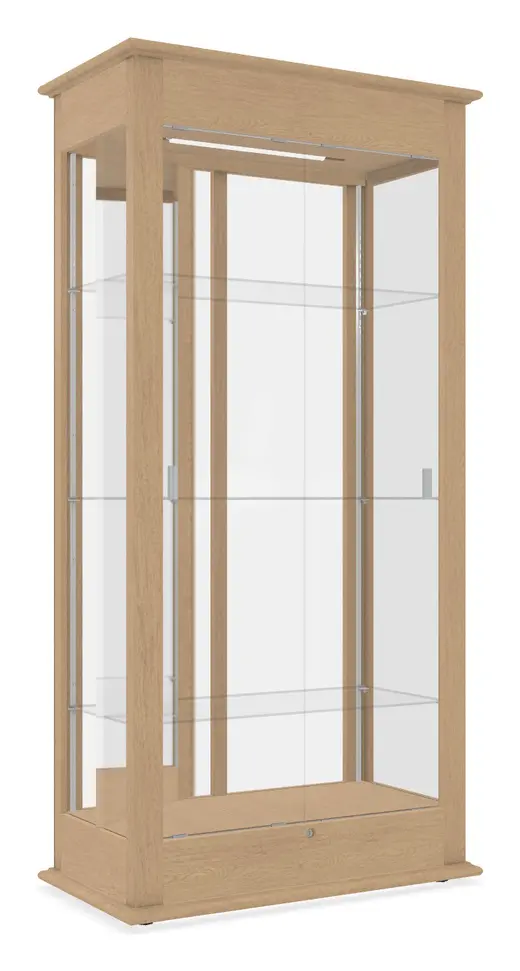 Varsity Display Case w/ LED Lighting, Sliding Doors, Mirror Back  - 36W x 18D x 77H