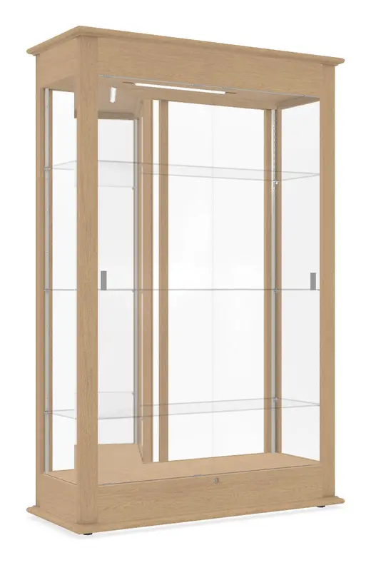 Varsity Display Case w/ LED Lighting, Sliding Doors, Mirror Back  - 48W x 18D x 77H
