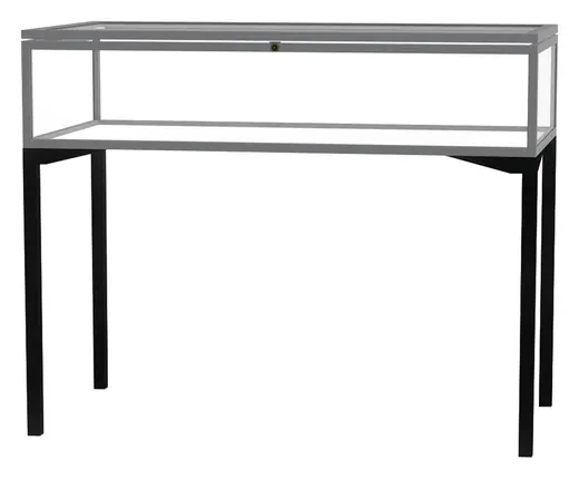 Table Top Four Leg Case, Hinged Top w/ Black Base - 48W x 24D x 10/38H