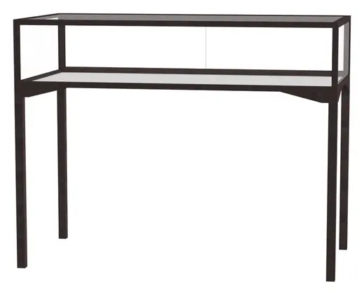 Table Top Four Leg Case, Sliding Door w/ Black Base - 48W x 24D x 10/38H