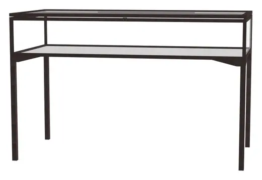 Table Top Four Leg Case, Hinged Top w/ Black Base - 60W x 30D x  10/38H