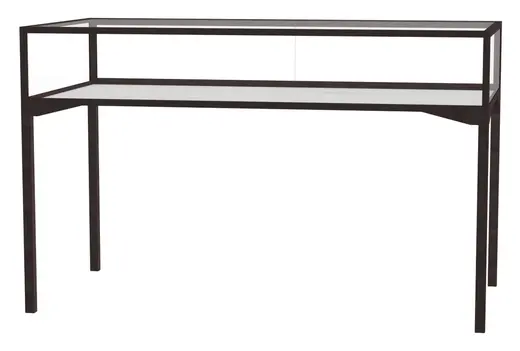 Table Top Four Leg Case, Sliding Door w/ Black Base - 60W x 30D x 10/38H