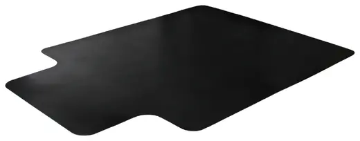 Cleartex Advantagemat Black Vinyl Lipped Chair Mat for Carpets - 53 x 45 x .09