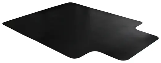 Cleartex Advantagemat Black Vinyl Lipped Chair Mat for Hard Floors - 53 x 45 x .09