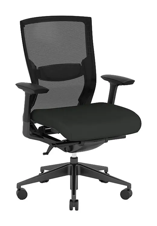 Konfurb Propel Mid-Back Office Chair, Ebony Fabric Seat