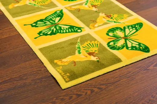 Doortex Yellow Butterfly Short Sun Room Runner - 20 x 30 x .2