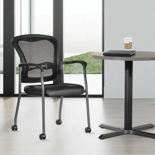 Titanium Finish Visitors Chair with Arms