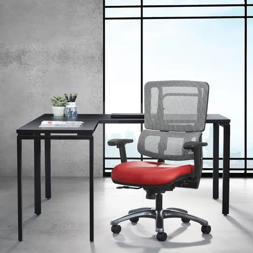 Vertical Grey Mesh Back Chair with Titanium Base