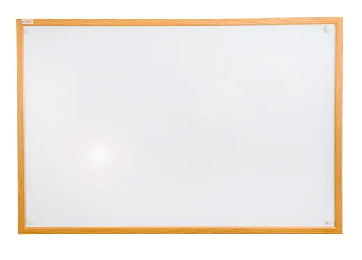 Viztex Lacquered Steel Magnetic Dry Erase Boards with an Oak Effect Frame - 24 x 18 x .7