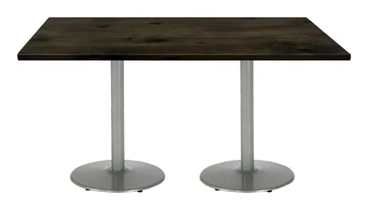 Proof Rectangular Table, Solid Wood Top and Silver Base - 72 x 30 x 30