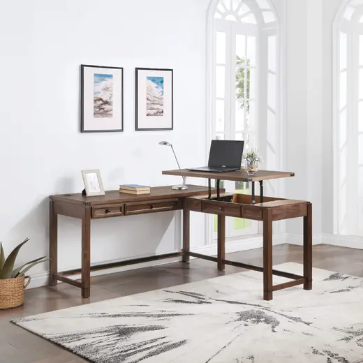 Baton Rouge Work Smart® Sit-to-Stand L-Desk