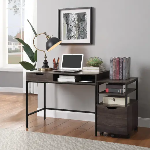 Contempo 40” Desk with Drawer and Shelf