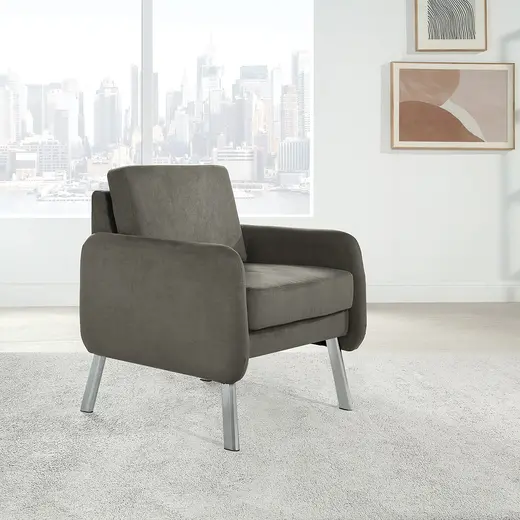 Faux Leather Club Chair - 26W x 28.75D x 33.5H