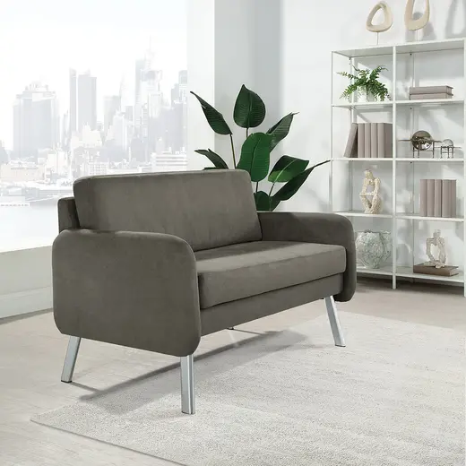 Faux Leather Loveseat - 48W x 28.75D x 33.5H