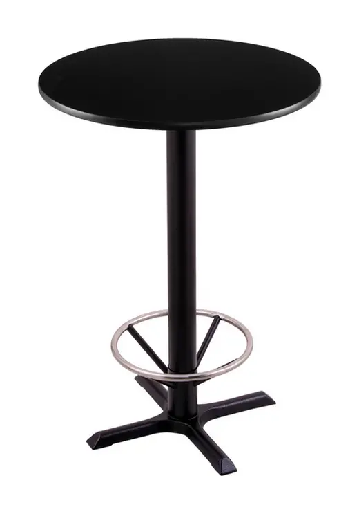 36 211 Black Table with 24 Diameter Top and Foot Ring