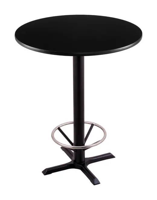 42 211 Black Table with 30 Diameter Top and Foot Ring