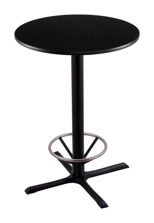 42 211 Black Table with 30 Diameter Top and Foot Ring