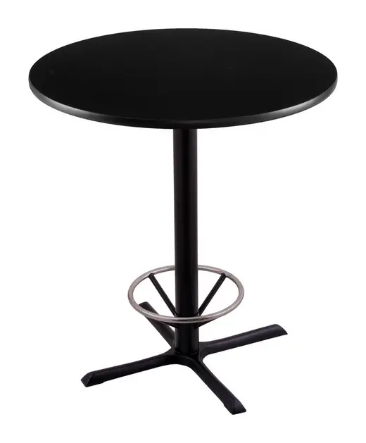 42 211 Black Table with 36 Diameter Top and Foot Ring