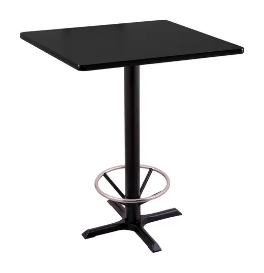 42 211 Black Table with 30 x 30 Square Top and Foot Ring