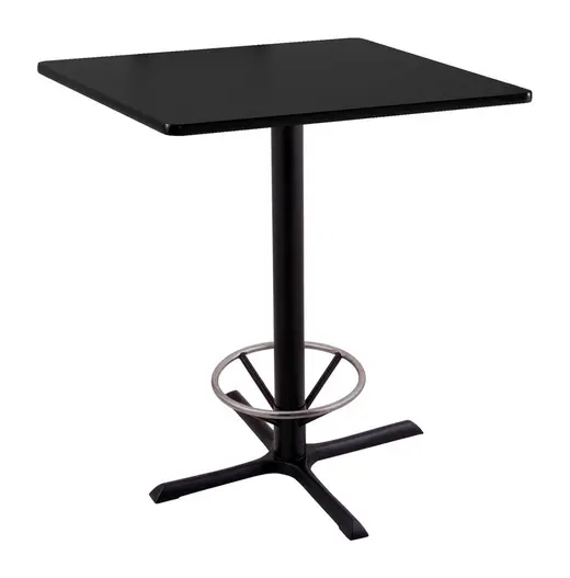 36 211 Black Table with 36 x 36 Square Top and Foot Ring