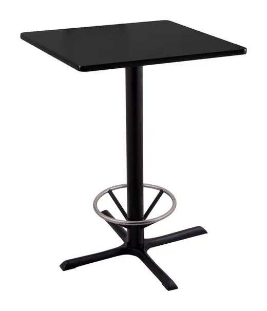 42 211 Black Table with 30 x 30 Square Top and Foot Ring