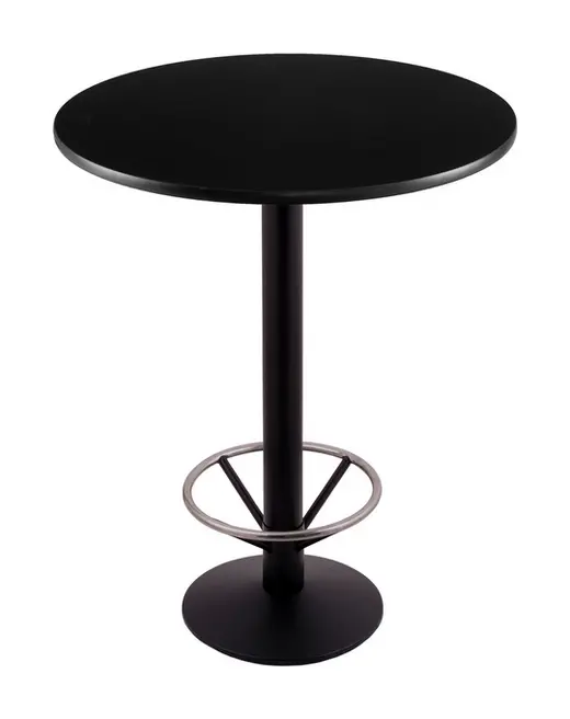 36 214 Black Table with 30 Diameter Top and Foot Ring